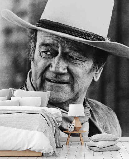 mural de papel de parede de filmes ocidentais em preto e branco chamado John Wayne (Chisum) para quartos, salas de estar e escritórios domésticos mural de papel de parede de filmes ocidentais em preto e branco chamado John Wayne (Chisum) para quartos, salas de estar e escritórios domésticos