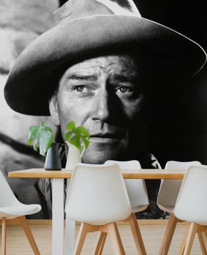 mural de parede preto e branco de john wayne chamado John Wayne (Fort Apache) mural de parede preto e branco de john wayne chamado John Wayne (Fort Apache)