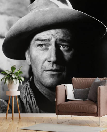 black and white john wayne wall mural called John Wayne (Fort Apache) black and white john wayne wall mural called John Wayne (Fort Apache)