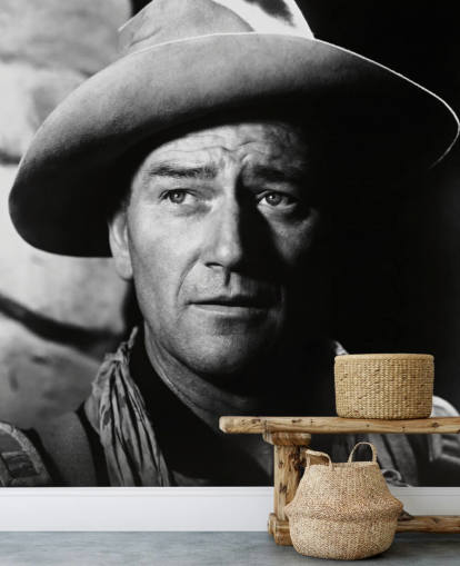 mustavalkoinen john wayne seinämaalaus nimeltä John Wayne (Fort Apache)
