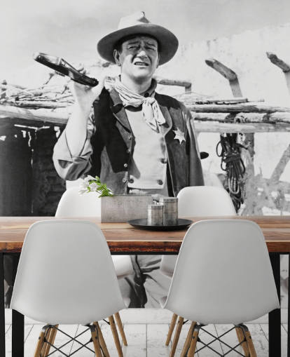 murale in bianco e nero john wayne chiamato John Wayne (Rio Bravo) 