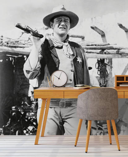 black and white john wayne wall mural called John Wayne (Rio Bravo) black and white john wayne wall mural called John Wayne (Rio Bravo)