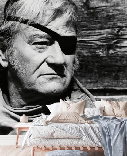 papier peint mural noir et blanc de John Wayne appelé John Wayne (True Grit)