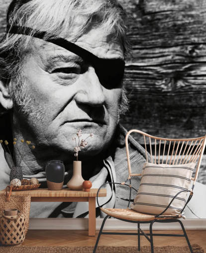 black and white john wayne wallpaper mural called John Wayne (True Grit)