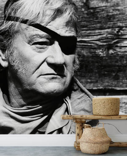 black and white john wayne wallpaper mural called John Wayne (True Grit)