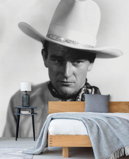 fond d'écran de film en noir et blanc appelé John Wayne pour les chambres à coucher, les bureaux à domicile et les salons
