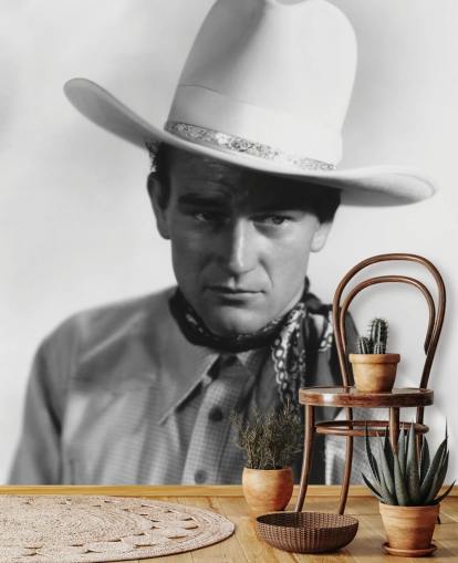 black and white movie wallpaper called John Wayne for bedrooms, home offices and living rooms black and white movie wallpaper called John Wayne for bedrooms, home offices and living rooms