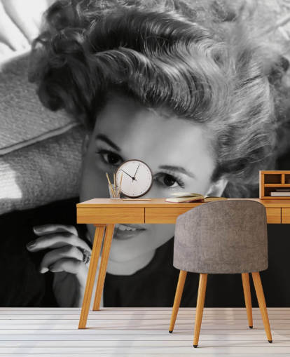 black and white movie wallpaper mural called Judy Garland for bedrooms, living rooms and home offices