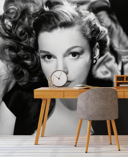 black and white movie star wallpaper called Judy Garland II for bedrooms and living rooms black and white movie star wallpaper called Judy Garland II for bedrooms and living rooms