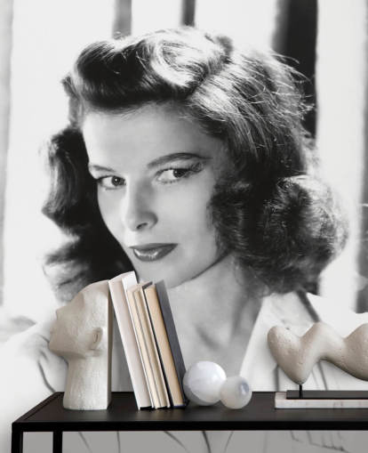 black and white katharine hepburn wall mural called Katharine Hepburn (Woman of the Year) black and white katharine hepburn wall mural called Katharine Hepburn (Woman of the Year)