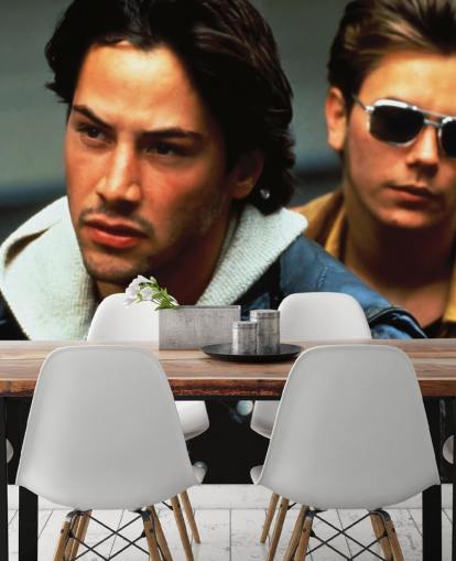 coloured keanu reeves and river phoenix wallpaper mural called Keanu Reeves & River Phoenix (My Own Private Idaho)