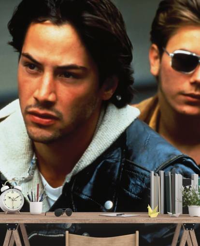 colored keanu reeves and river phenix wallpaper mural called Keanu Reeves & River Phenix (My Own Private Idaho)