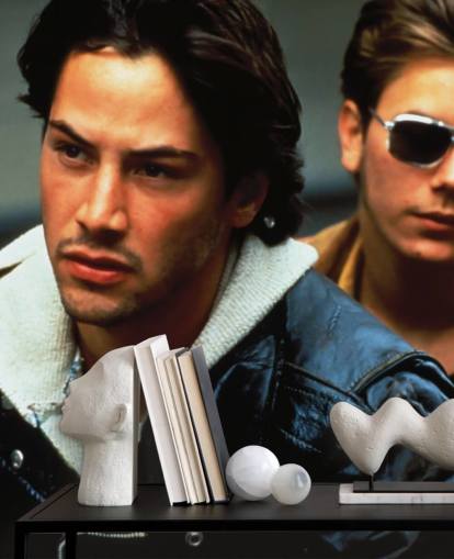 coloured keanu reeves and river phoenix wallpaper mural called Keanu Reeves & River Phoenix (My Own Private Idaho)