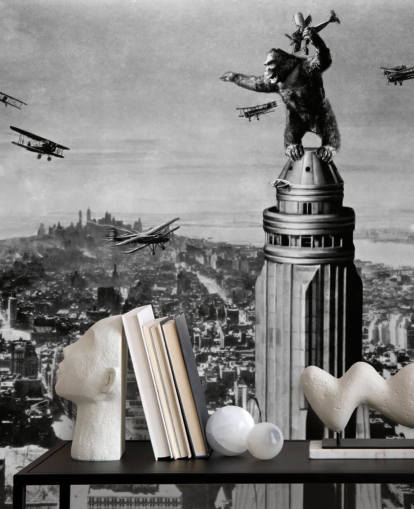 carta da parati murale King Kong in bianco e nero chiamata King Kong II per camere da letto, aziende e uffici domestici carta da parati murale King Kong in bianco e nero chiamata King Kong II per camere da letto, aziende e uffici domestici