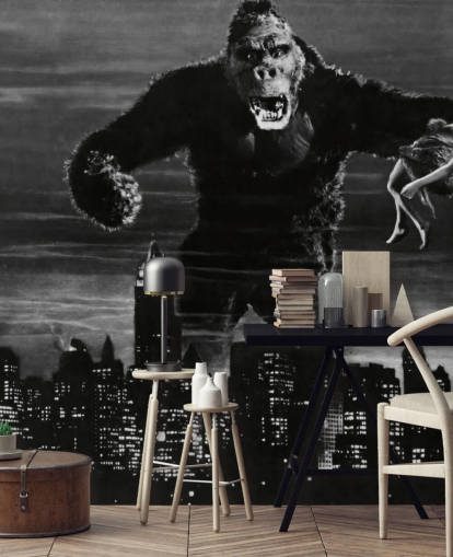 black and white king kong wallpaper mural called King Kong for bedrooms, home offices and businesses black and white king kong wallpaper mural called King Kong for bedrooms, home offices and businesses