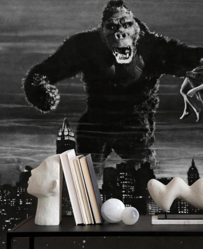papier peint mural noir et blanc de king kong appelé King Kong pour les chambres à coucher, les bureaux à domicile et les entreprises