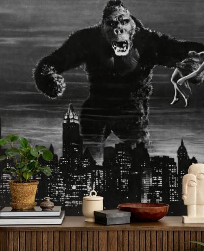 papier peint mural noir et blanc de king kong appelé King Kong pour les chambres à coucher, les bureaux à domicile et les entreprises