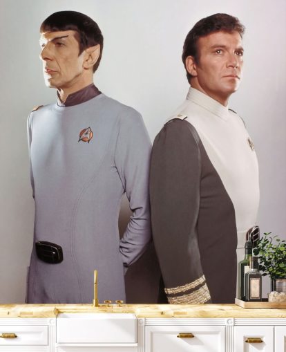 murale di star trek chiamato Leonard Nimoy e William Shatner (Star Trek II: L'ira di Khan) per camere da letto e salotti