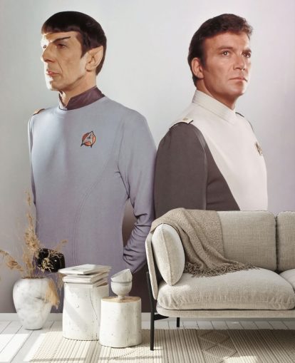 fresque murale Star Trek intitulée Leonard Nimoy et William Shatner (Star Trek II : The Wrath of Khan) pour les chambres et les salons