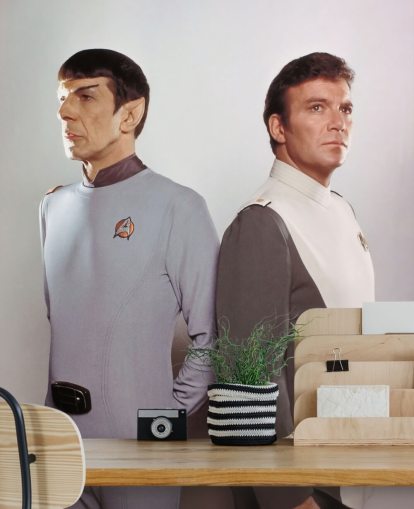 mural de pared de Star Trek llamado Leonard Nimoy & William Shatner (Star Trek II: La ira de Khan) para dormitorios y salas de estar mural de pared de Star Trek llamado Leonard Nimoy & William Shatner (Star Trek II: La ira de Khan) para dormitorios y salas de estar