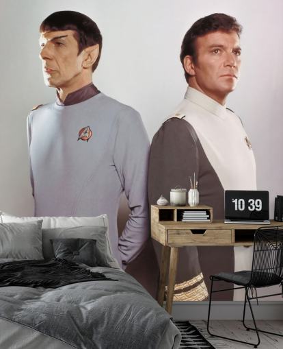 Star Trek väggmålning Leonard Nimoy & William Shatner (Star Trek II: The Wrath of Khan) för sovrum och vardagsrum