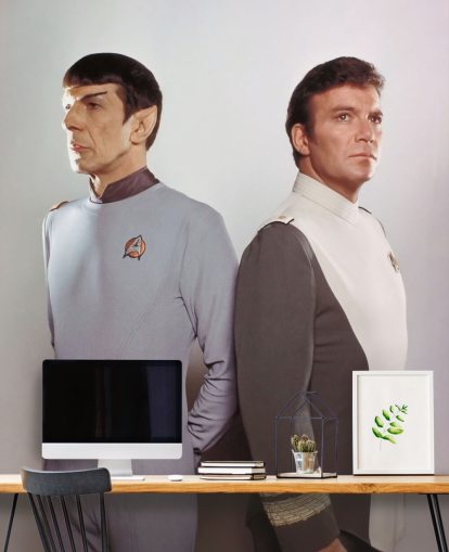 Star Trek veggmaleri kalt Leonard Nimoy & William Shatner (Star Trek II: The Wrath of Khan) for soverom og stuer
