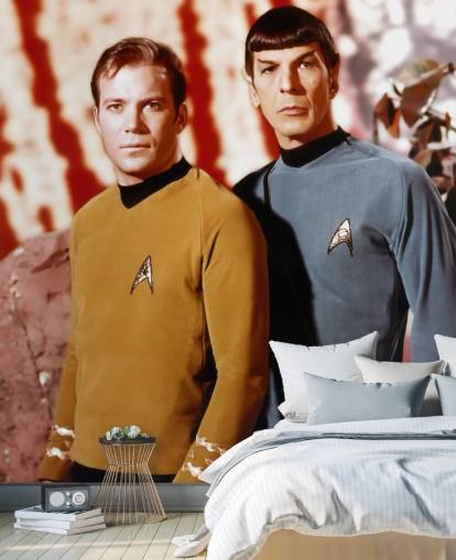 Star Trek -taustakuvamaalaus nimeltä Leonard Nimoy & William Shatner (Star Trek) makuuhuoneisiin, olohuoneisiin ja elokuvateatterihuoneisiin Star Trek -taustakuvamaalaus nimeltä Leonard Nimoy & William Shatner (Star Trek) makuuhuoneisiin, olohuoneisiin ja elokuvateatterihuoneisiin