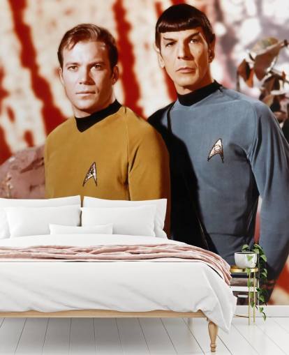 star trek wallpaper mural called Leonard Nimoy & William Shatner (Star Trek) for bedrooms, living rooms and cinema rooms