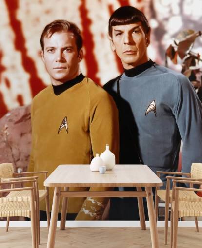 mural de papel de parede de Star Trek chamado Leonard Nimoy & William Shatner (Star Trek) para quartos, salas de estar e salas de cinema