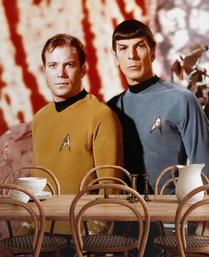 mural de papel pintado de Star Trek llamado Leonard Nimoy & William Shatner (Star Trek) para dormitorios, salas de estar y salas de cine