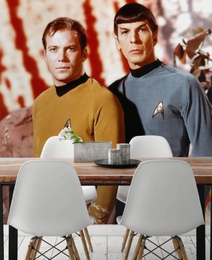 mural de papel pintado de Star Trek llamado Leonard Nimoy & William Shatner (Star Trek) para dormitorios, salas de estar y salas de cine
