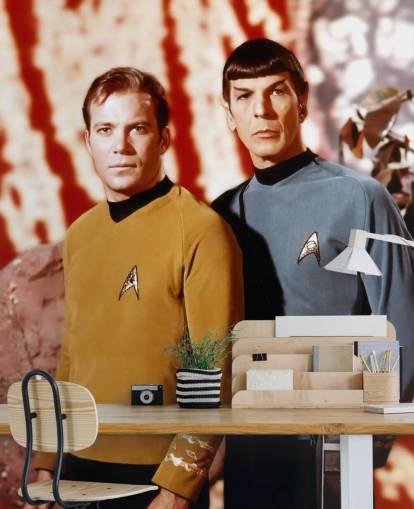 star trek wallpaper mural called Leonard Nimoy & William Shatner (Star Trek) for bedrooms, living rooms and cinema rooms