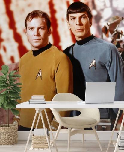 star trek wallpaper mural called Leonard Nimoy & William Shatner (Star Trek) for bedrooms, living rooms and cinema rooms