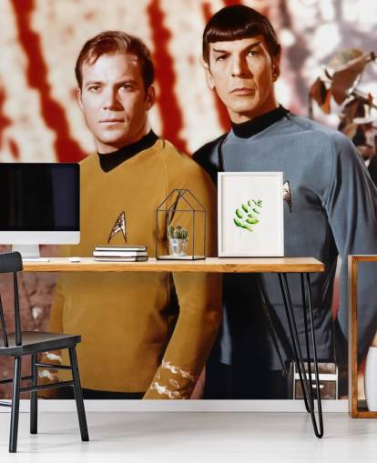 mural de papel pintado de Star Trek llamado Leonard Nimoy & William Shatner (Star Trek) para dormitorios, salas de estar y salas de cine