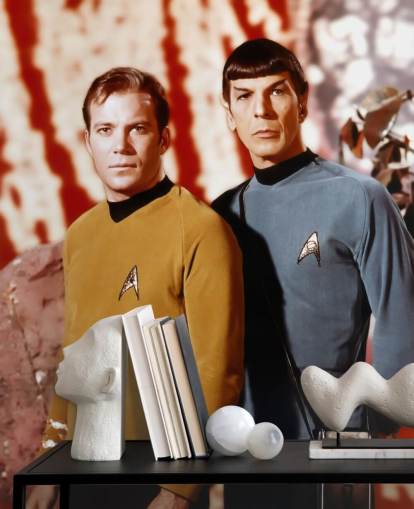 star trek wallpaper mural called Leonard Nimoy & William Shatner (Star Trek) for bedrooms, living rooms and cinema rooms