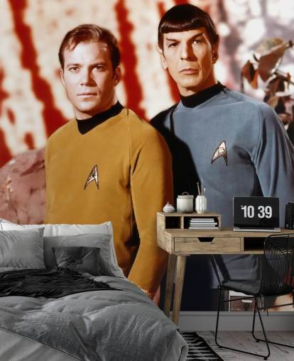 star trek tapetmaleri kaldet Leonard Nimoy & William Shatner (Star Trek) til soveværelser, stuer og biografrum