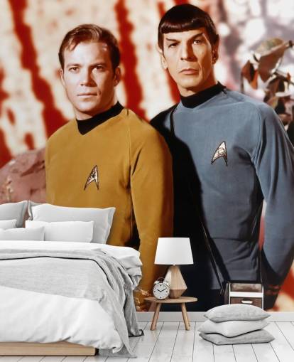 star trek wallpaper mural called Leonard Nimoy & William Shatner (Star Trek) for bedrooms, living rooms and cinema rooms