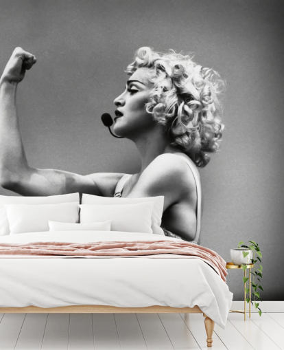 mural de papel pintado de Madonna en blanco y negro llamado Madonna: Truth or Dare para dormitorios, oficinas y negocios