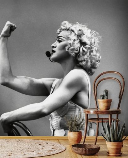 black and white madonna wallpaper mural called Madonna: Truth or Dare for bedrooms, offices and businesses black and white madonna wallpaper mural called Madonna: Truth or Dare for bedrooms, offices and businesses