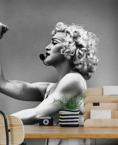 black and white madonna wallpaper mural called Madonna: Truth or Dare for bedrooms, offices and businesses