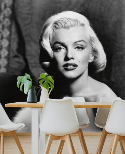 mural de papel pintado de películas clásicas en blanco y negro llamado Marilyn Monroe II para dormitorios y salas de estar mural de papel pintado de películas clásicas en blanco y negro llamado Marilyn Monroe II para dormitorios y salas de estar