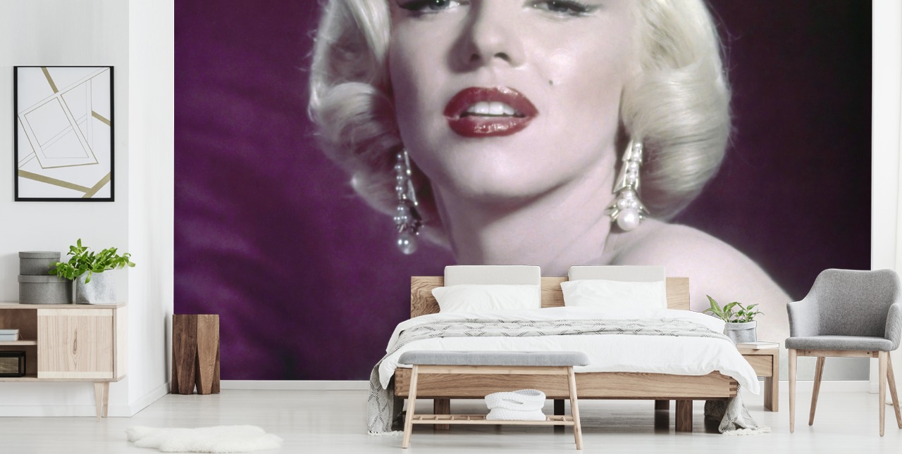 mural de papel de parede de atriz chamado Marilyn Monroe III para quartos, salas de estar e escritórios domésticos