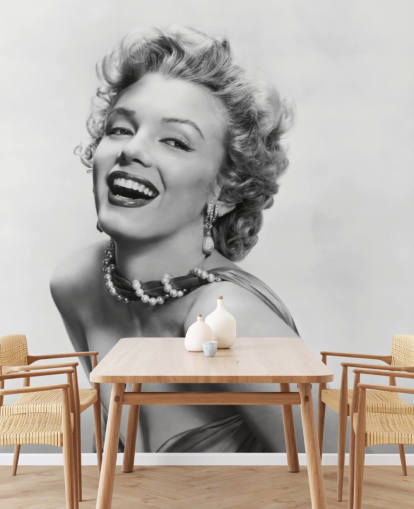 papier peint mural de film en noir et blanc appelé Marilyn Monroe IV pour les maisons, les bureaux et les entreprises