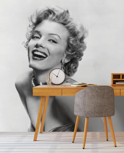 black and white movie wallpaper mural called Marilyn Monroe IV for homes, offices and businesses