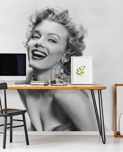 mustavalkoinen elokuvatapetti seinämaalaus nimeltä Marilyn Monroe IV koteihin, toimistoihin ja yrityksiin mustavalkoinen elokuvatapetti seinämaalaus nimeltä Marilyn Monroe IV koteihin, toimistoihin ja yrityksiin