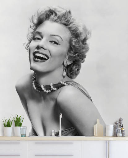 black and white movie wallpaper mural called Marilyn Monroe IV for homes, offices and businesses