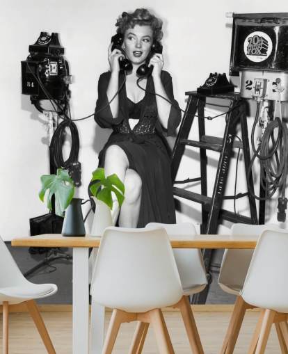 sort/hvid marilyn monroe tapetmaleri kaldet Marilyn Monroe (Don't Bother to Knock) til soveværelser og hjemmekontorer