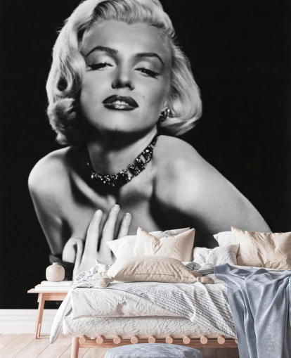 black and white marilyn monroe wallpaper mural called Marilyn Monroe (How to Marry a Millionaire) for bedrooms, living rooms and offices black and white marilyn monroe wallpaper mural called Marilyn Monroe (How to Marry a Millionaire) for bedrooms, living rooms and offices