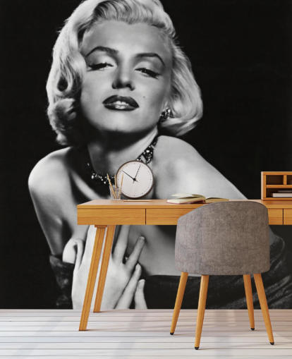 svartvitt marilyn monroe tapetväggmålning som heter Marilyn Monroe (Hur man gifter sig med en miljonär) för sovrum, vardagsrum och kontor svartvitt marilyn monroe tapetväggmålning som heter Marilyn Monroe (Hur man gifter sig med en miljonär) för sovrum, vardagsrum och kontor