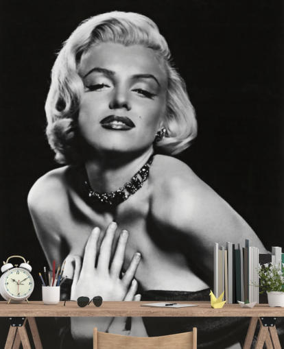 carta da parati murale in bianco e nero Marilyn Monroe chiamata Marilyn Monroe (How to Marry a Millionaire) per camere da letto, salotti e uffici